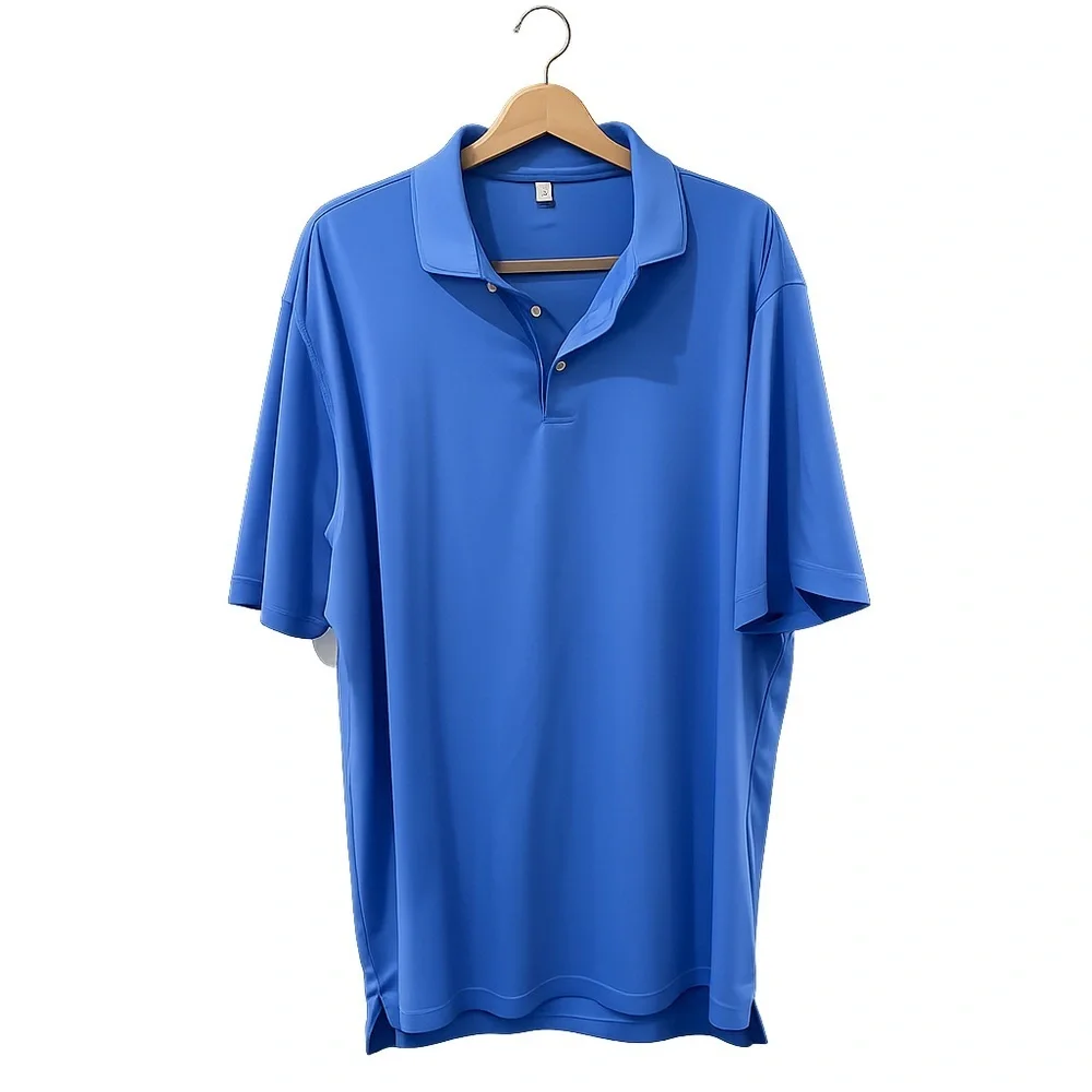Peter Millar Summer Comfort Polo Shirt XL Blue Performance Golf Shirt